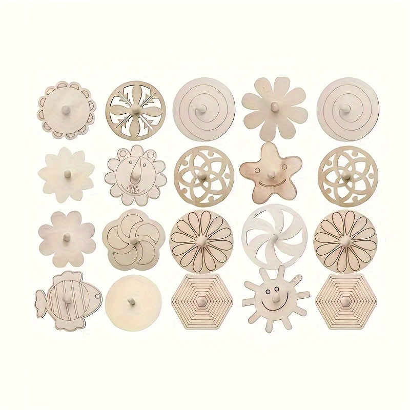 Art Craft Ideas For Kids - Kit de 16 toupies en bois