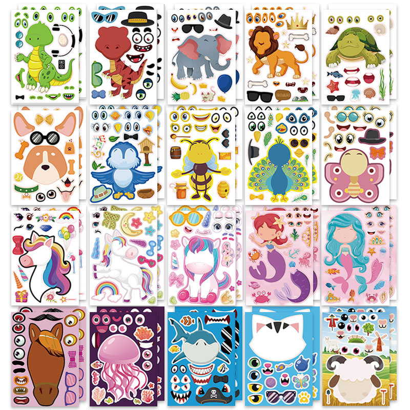 Art Craft Zoo - Autocollants pour faire un visage, 12/24