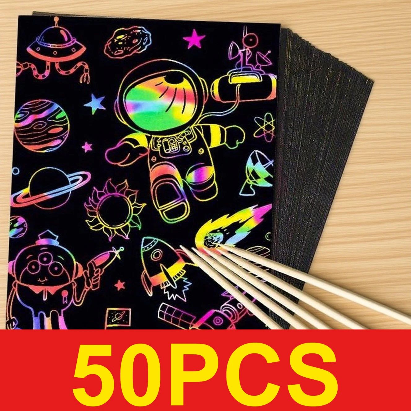 Art Craft Rainbow - 50 feuilles de papier à gratter