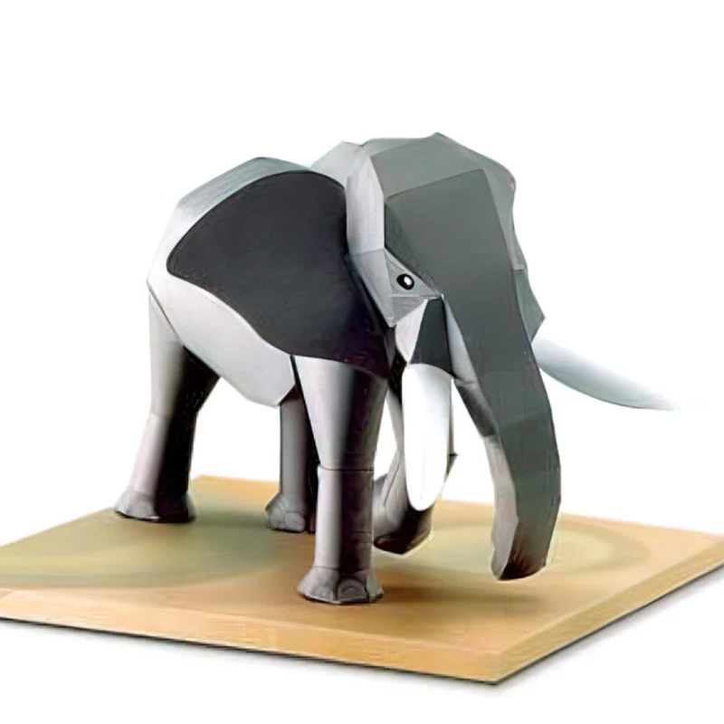 Art Craft With Cardboard - Éléphant africain Origami Art Mini 3D