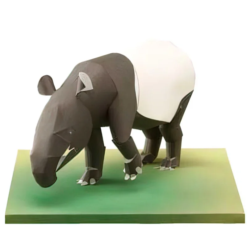 Art Craft With Cardboard - Malayan Tapir Origami Art Mini 3D