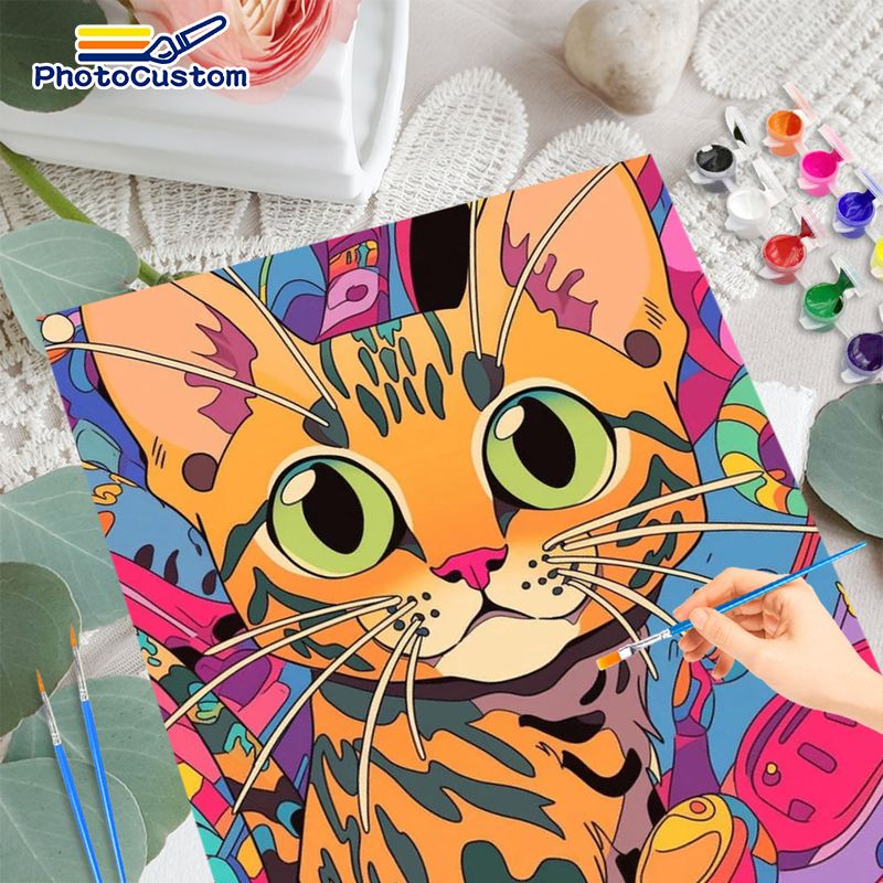 Peinture par numéros Chat Ging - Art Craft Ideas Easy avis et prix