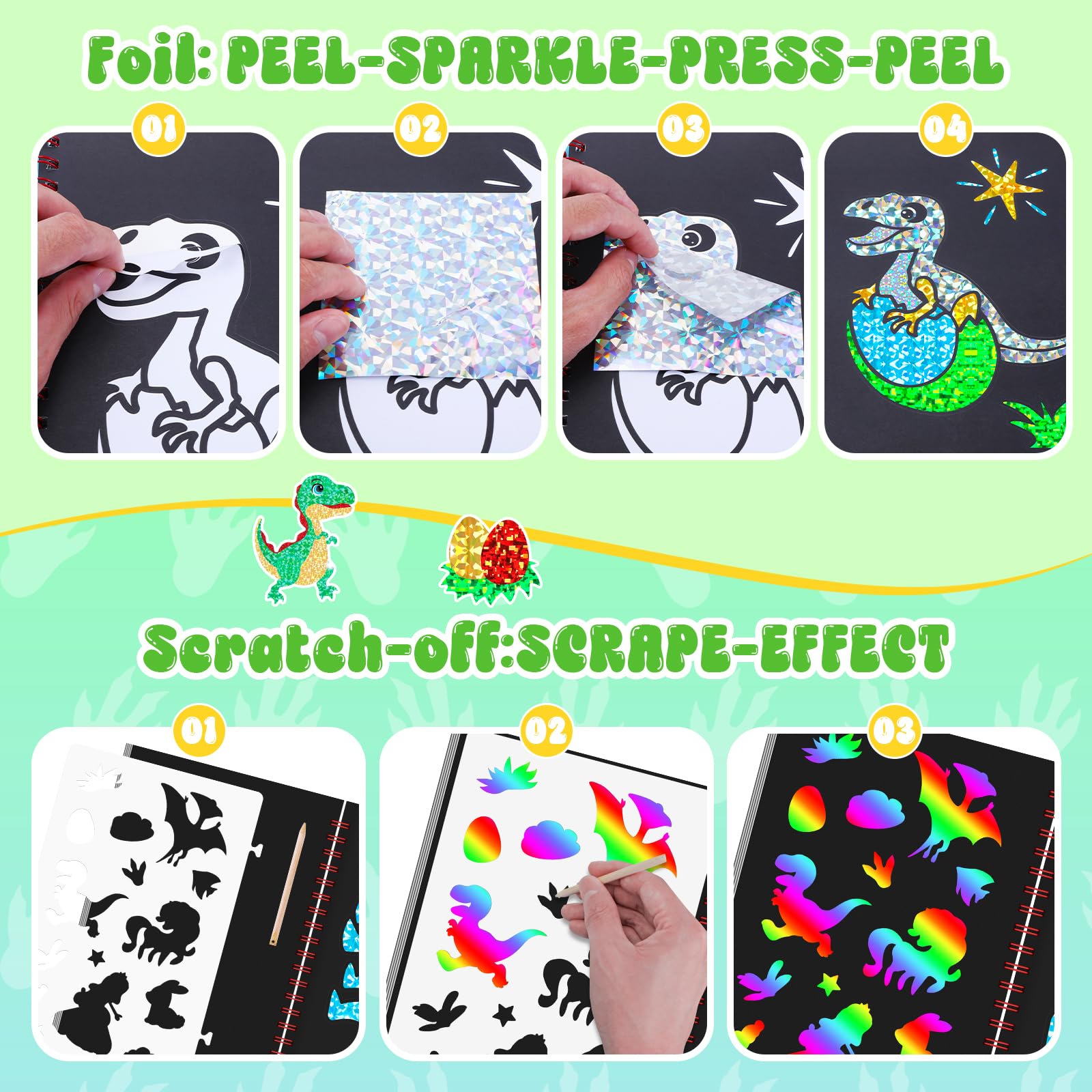 Livre d'art à gratter dinosaur - Art Craft Kits For Kids avis et prix