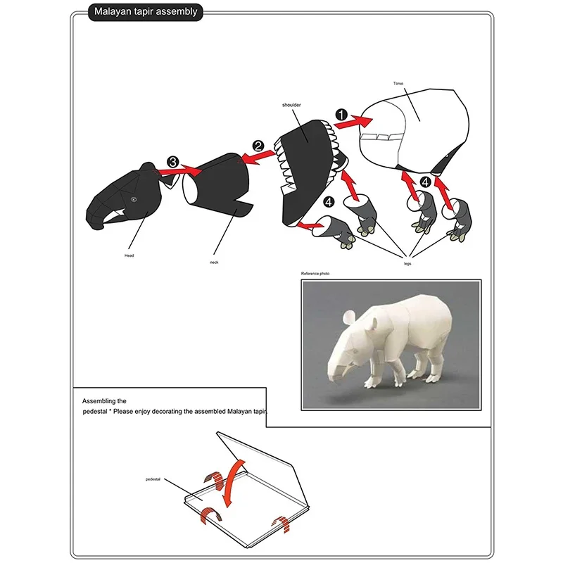 Malayan Tapir Origami Art Mini - Art Craft With Cardboard avis et prix