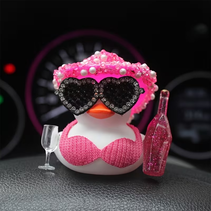 Petit canard noir élégant et b - Art Craft Glasses avis et prix